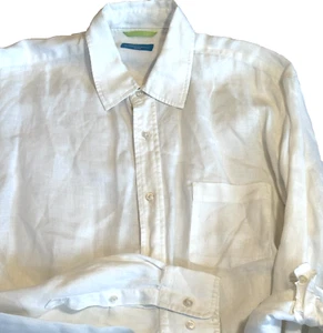 CAMISA TOSCANA 100% LINO ABOTONADA HOMBRE L BLANCA LENGÜETA ENROLLABLE MANGA LARGA - Imagen 1 de 20