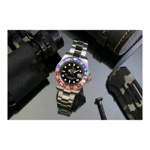 OceanX Sharkmaster GMT 42mm Automatic Men Diver Watch Black Dial SMS-GMT-521 - Picture 1 of 5