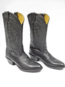 NEW Nocona Deertan 7501-27-403 Black Leather Exotic Boot Men Women 6 1/2B 47756 - Picture 1 of 11