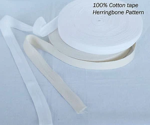 Natural Beige /White Cotton Twill Tape Apron, Bunting ect 50mtrs (25mm) - Picture 1 of 3