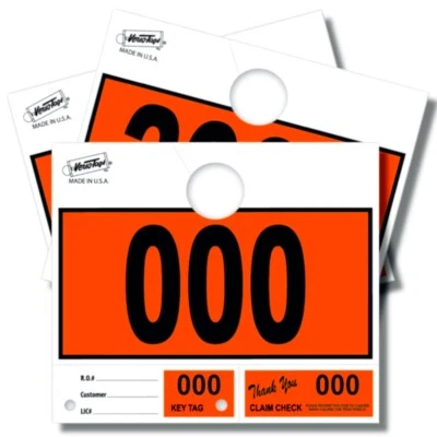 1000 Car Dealer Service Hang Tags Mechanic Repair Shop 3 Piece System - Red - Image 1 of 4