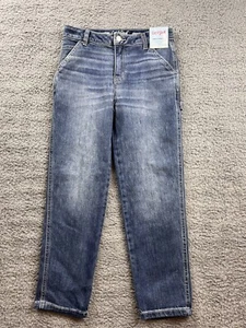 Cat & Jack Girl's Size 12 High Rise Ankle Straight Jeans Medium Wash - Picture 1 of 7