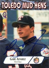 1998 Toledo Mud Hens GABE ALVAREZ Signed Card autograph AUTO TIGERS MEXICO
