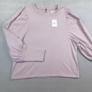 NWT Madewell Sweater Womens Puff Sleeves Brush Rose Pink Size XL Top New - Picture 1 of 8