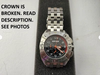 Men's 44mm Deep Blue Master Timer Carbon Fiber Dial Chronograph Watch Serial#111 - Image 1 of 4