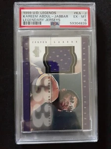 KAREEM ABDUL-JABBAR 2000 UPPER DECK LEGENDS LEGENDARY JERSEY LAKERS PSA 6 EX-MT - Picture 1 of 11