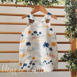 Kid unisex Seaside Cotton Romper, boy, 2-3y, summer, shorts, toddler boy - Picture 1 of 3