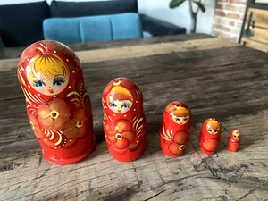 Russian Matryoshka Babushka Wooden Stacking Nesting Dolls Toy Hand Painted - Picture 1 of 1