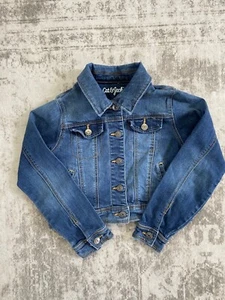 Girls Cat & Jack Blue Denim Cropped Jacket Sz M (7/8) - Picture 1 of 12