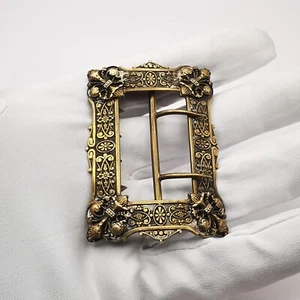Gürtelschnalle selten Vintage Handarbeit Bronze Kunst Souvenir Frankreich 60er Sammlerstücke - Bild 1 von 7