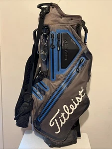 Titleist Players 5 Stadry Stand Golf Bag 5-way Dividers Graphite & Blue + Cover - Picture 1 of 9