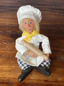 Byers Choice Kindles Bakerkins Coco Rolling Pin Christmas Bendable Figurine 1990 - Picture 1 of 15