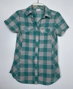 Columbia Sport Wear Company Women Blouse Short Sleeve Plaid Size XS Multicolor - Picture 1 of 6
