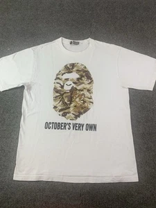 A Bathing Ape X OVO Mens 100% Cotton S/S Crew Neck Graphic T-Shirt Size L White - Picture 1 of 12