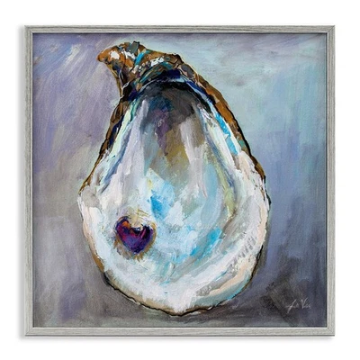 Oyster Shell with Pearl Gray Framed Giclee Art Design by Jeanette Vertentes - Image 1 of 4