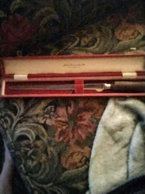 Cuchillo de talla Joseph Roberts Sheffield Inglaterra mango de cuerno de ciervo de colección Foto 1 de 4