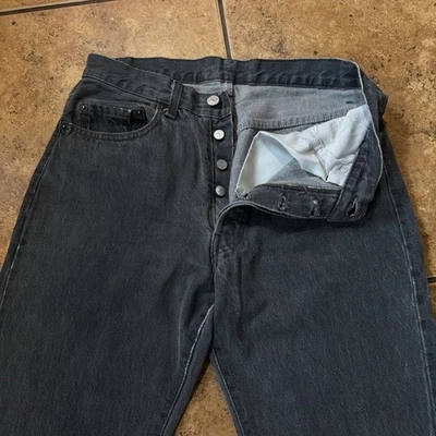 VTG Levi’s 501 Blank Tab Made USA Black Jeans 30 X 30 Button Fly 90s 80s - Image 1 of 4