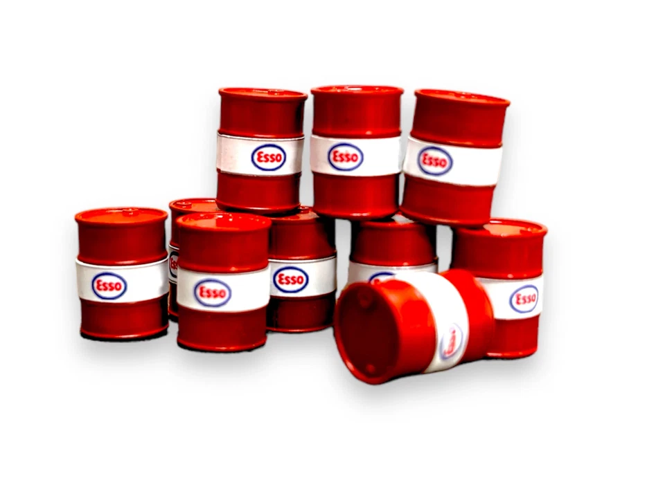 BUNTERS YARD Modelleisenbahn Esso Ölfässer - makellos rot - Spur O