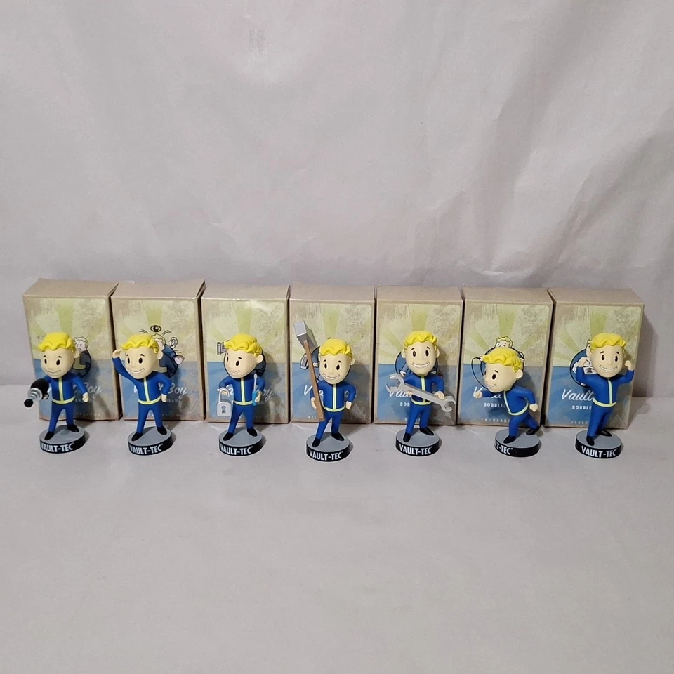 Figurine Bobblehead Fallout Vault Boy 101 - Serie 1 - 7 da collezione, SET COMPLETO! - Immagine 1 di 4