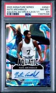 2025 LEAF SIGNATURE SERIES AQUATIC NATE ARCHIBALD ORCA-LAVA 1/1 AUTO PSA 8.5 HOF - Picture 1 of 2