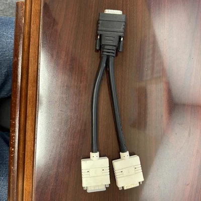 HP/Dell Single DMS-59 to Dual DVI Y Splitter Video Cable H9361 R0915 338285-009 - Image 1 of 3