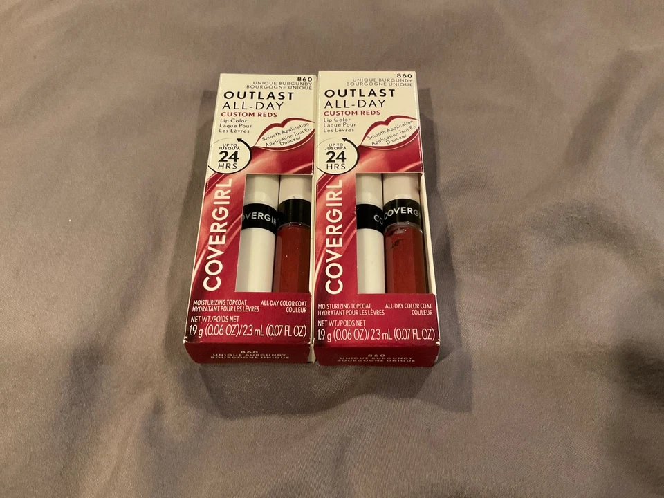 2 Brand New Covergirl Outlast All Day Custom Reds Unique Burgundy 860 - Image 1 of 1