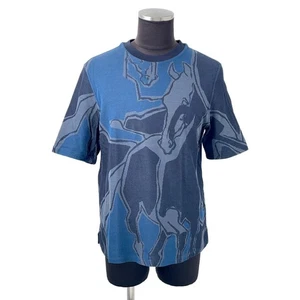 HERMES Dance of Horses Light Horse Print Pique Short Sleeve T-Shirt Size M C... - Picture 1 of 11