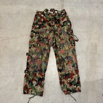Vintage Swiss Army Alpenflage Field Camo Cargo Pants Suspenders 34x32  54/80 - Image 1 of 4