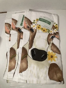 Set of 3 Ritz Kitchen Towels 16”x26” Cows Flowers Farmhouse Country 100% Cotton - Picture 1 of 3