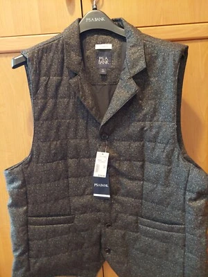 Jos A Bank Mens DRESS VEST DARK GREEN GOLF Quilted POLY INSUL BOTTONS ADJ, Sz XL - Imagem 1 de 3