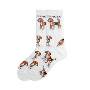 Beagle Dog Design Socks - 1 Pair Polyester Cotton Unisex Size M