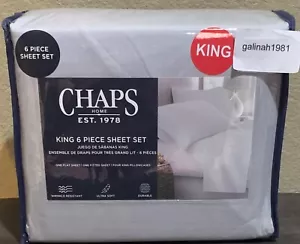 CHAPS by Ralph Lauren 6-teiliges graues Kingsize-Bettlaken-Set (Bettwäsche & 4 Kissenbezüge) BRANDNEU - Bild 1 von 3