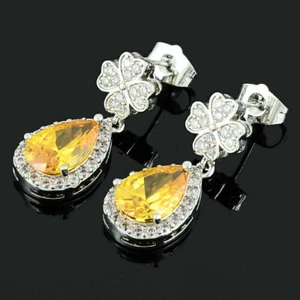 Pendenti Da Lusso Da Oro Laminato, con Zirconia Giallo E Bianco, Per Feste - Foto 1 di 4