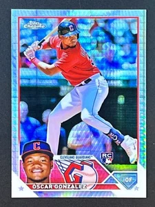 OSCAR GONZALEZ RC 2023 Topps Chrome Prism Refractor #207 Cleveland Guardians - Picture 1 of 2