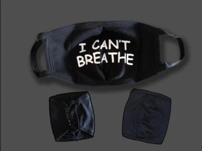 3 Pack I CAN'T BREATHE Face Fashion Mask Washable Reusable 100% Cotton FLOYD BLM - Image 1 of 4