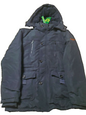 WenVen Men's Size M Black Warm Winter Coat Jackets Thick Parka With Fur Hood New
