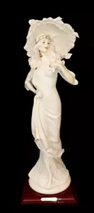 Giuseppe Armani "Lady With Umbrella" Vintage Collectible Large Statue Decor - Picture 1 of 14