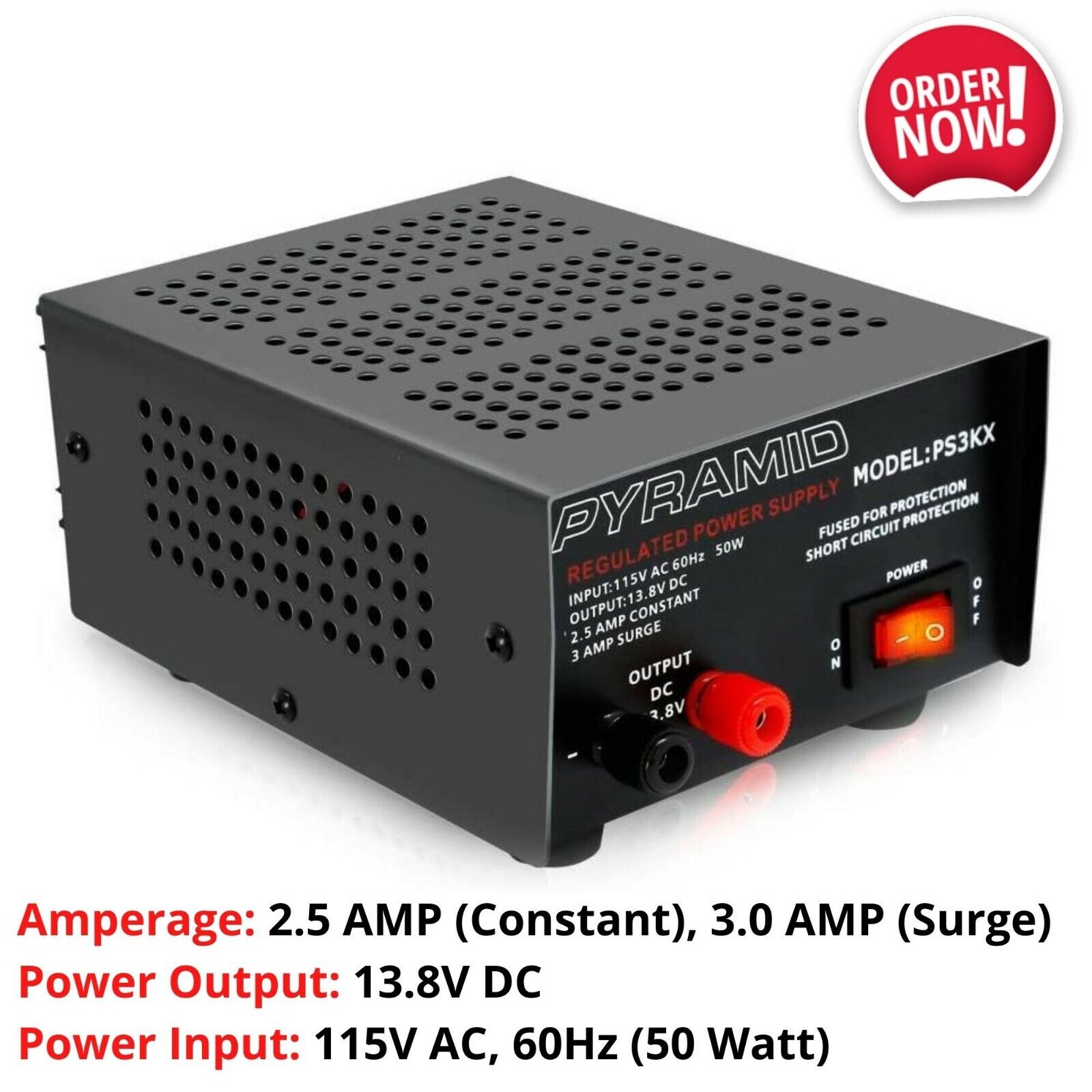 Universal Compact Bench Power Supply 2.5Amp Linear Regulated AC-DC 12V HAM Radio. Available Now for $91.96