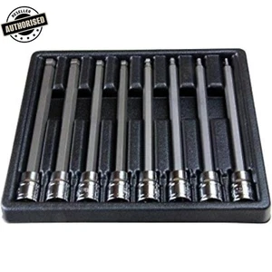 Bergen US PRO 1495 3/8" Drive Polished Long Hex Bits Socket 8Pcs Set - 160mm - Picture 1 of 5