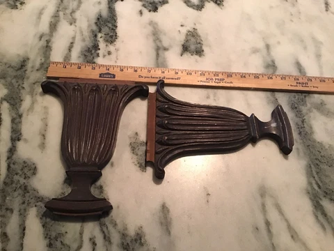 19th Century furniture parts salvage  Carved mahogany  Classics Fluted Urn Cover
