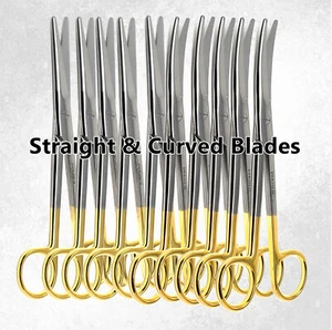 10 T/C MAYO DISSECTING SCISSORS STRAIGHT+CURVED 5.5" W/ TUNGSTEN CARBIDE INSERTS - Picture 1 of 3