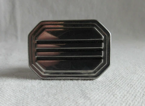 Antique cabinet knob pull chrome plated Black Line Deco drawer cupboard Cover