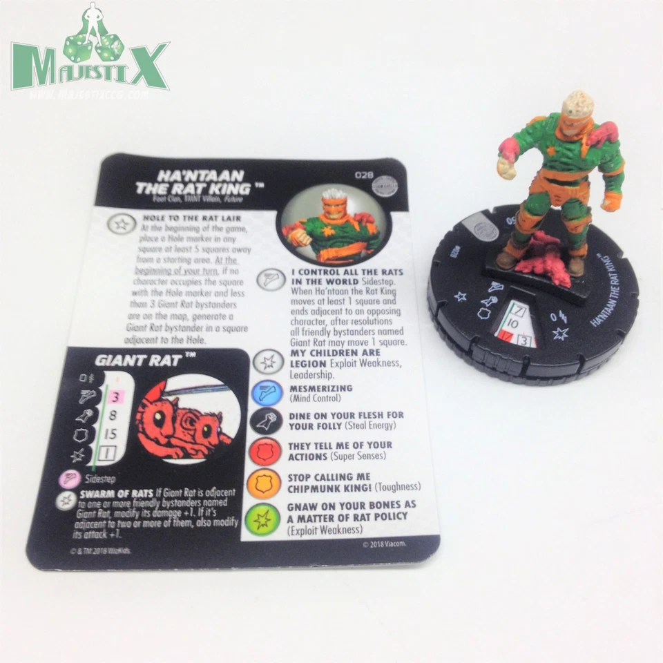 Heroclix Teenage Mutant Ninja Turtles Desenchufadas Ha'ntaan el Rey Rata #028 ¡Raro! Foto 1 de 1