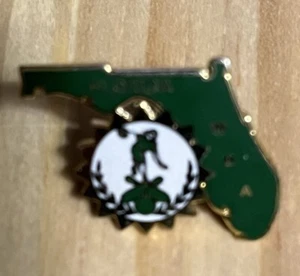 WBA Women's Bowling Alliance Florida State USA Ball Gold Green Lapel Hat Pin - Picture 1 of 3