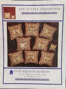 Blue Ribbon Designs RED LETTER ORNAMENTS 8 Ornaments Patterns - Picture 1 of 3