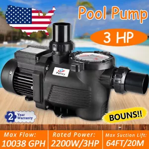 3.0HP IN GROUND Swimming POOL PUMP MOTOR w/ Strainer 2" thread NPT HOR SALE - Picture 1 of 12