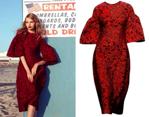 AUTHENTISCHES RUNWAY FW2013 Dolce&Gabbana Jacquard bestickt transparent rot Kleid IT 36 - Bild 1 von 20