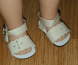 NUEVAS Sandalias Lt Color Crema Ajuste Muñeca 15" es decir Wellie Wishers, H4H, Brillo Niñas - Imagen 1 de 1