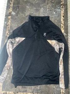 Browning Realtree Pullover Mens Size L 1/4 Zip Brown Camo Hunting Outdoor - Picture 1 of 5