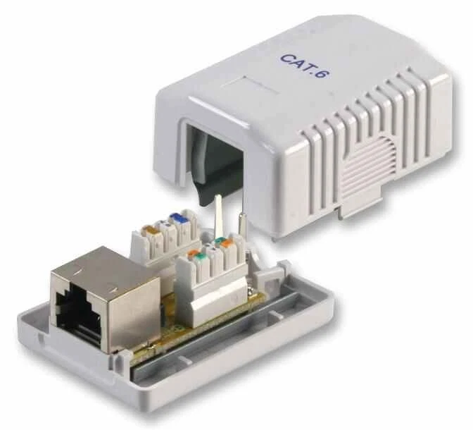 PRO SIGNAL - Soket Permukaan RJ45 Cat6 1-Port Berperisai - Image 1 of 1
